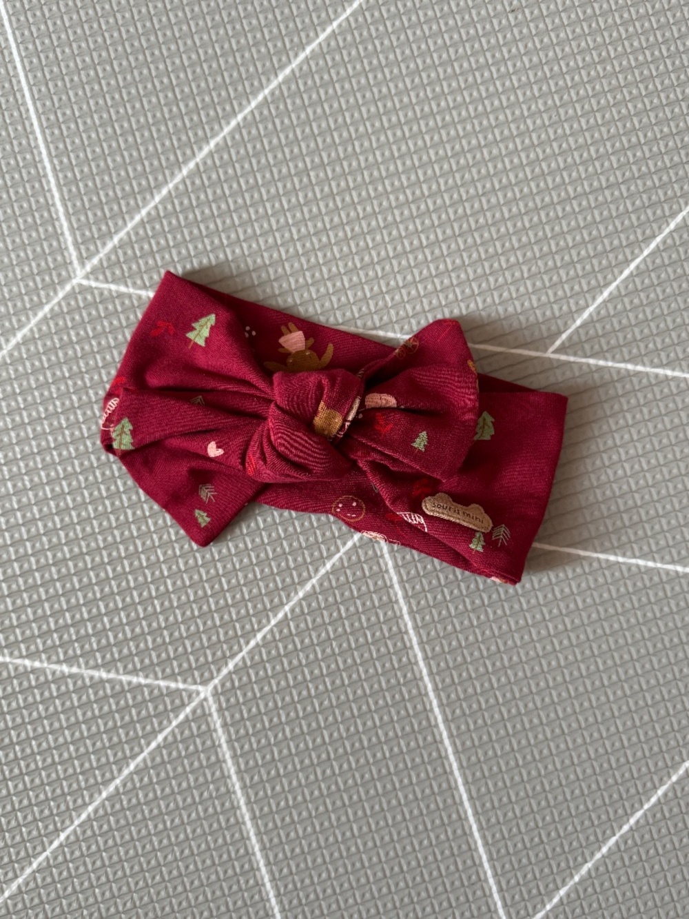 Souris mini holiday knotted headband for baby girl